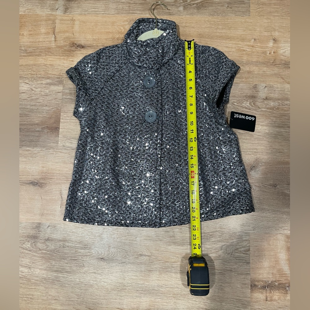 NWT 600 West Women’s Silver Sequin High Neck Jacket Size S - Picture 11 of 11